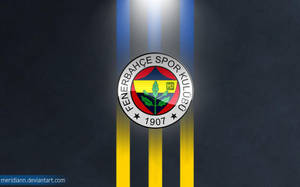 Fenerbahçe Spor Kulübü 標誌在深色背景上帶有黃色和藍色光條。