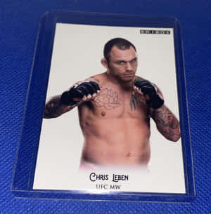 UFC拳手Chris Leben在收藏卡上擺出戰鬥姿勢
