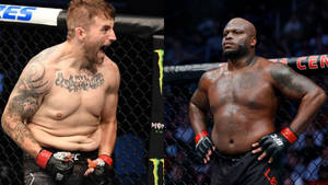 八角籠中的兩名MMA拳手，一人慶祝，一人靜止。