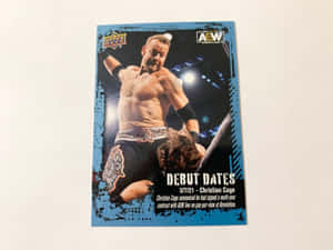 摔角手 Christian Cage 在 AEW 摔角卡上擺出動作姿勢。 — 安卓 壁紙