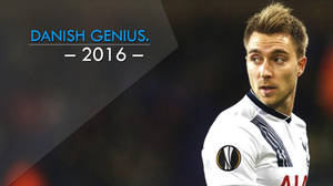 身穿白色球衣的足球員，文字疊加顯示 Danish Genius 2016。 — 足球 壁紙