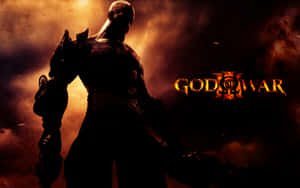 火暴風中的剪影戰士與 God of War III 標誌