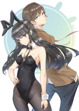 動漫女孩和男孩穿著時尚服裝，戴著蝴蝶結一起擺姿勢。