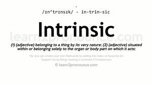 帶有發音指南和網站水印的「intrinsic」文字定義。