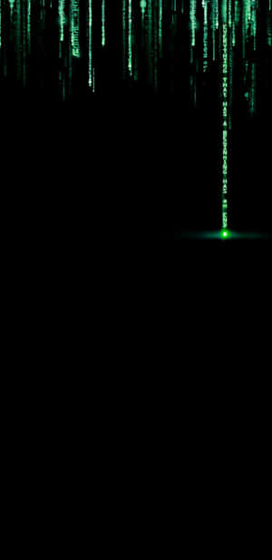 綠色數碼代碼在黑暗虛空中墜落，如同電影《駭客帝國》。 — iPhone 12 Pro GIF 壁紙