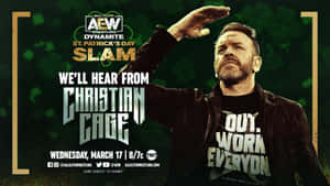 摔角手Christian Cage在AEW Dynamite St Patrick's Day Slam活動中。
