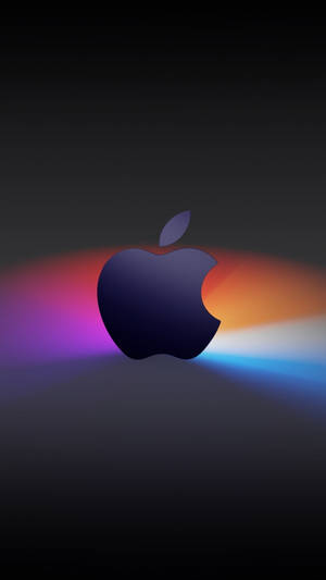 深色背景上帶有彩色光線的Apple標誌 — 明亮 壁紙