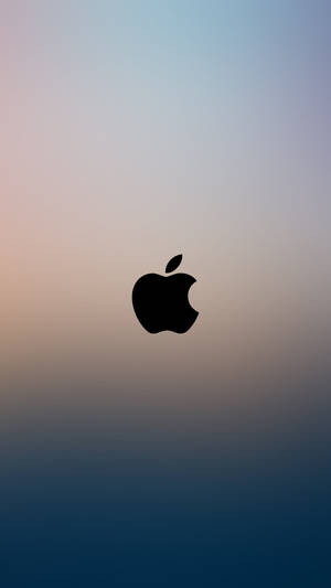 黑色Apple標誌在從桃色到藍色的漸變背景上。