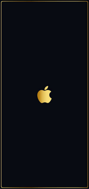 金色Apple標誌置中於黑色背景上，帶有幼金邊框。