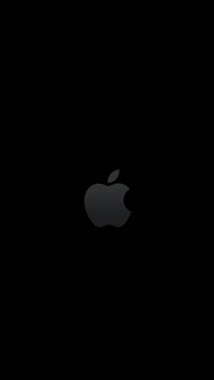 灰色 Apple 標誌居中在黑色背景上。