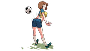 動漫女孩踢足球