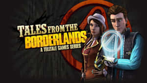 兩個來自《Tales from the Borderlands》的動畫角色手持一個發光裝置。 — 無主之地2 壁紙
