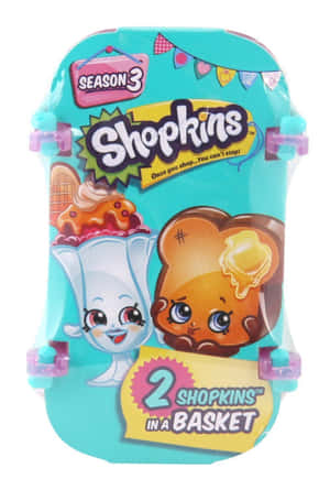 兩個 Shopkins 玩具角色在一個藍綠色籃子包裝中 — 反斗奇兵 叉奇 壁紙