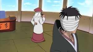 兩個戴面具的動漫忍者，身處木牆和瓷磚地板的房間。 — 武士Champloo 壁紙