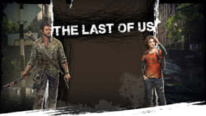 兩名武裝倖存者在廢墟般的城市街道上，帶有「The Last of Us」標題。 — 最後生還者 壁紙