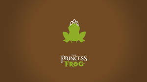 戴著皇冠的綠色青蛙，下方有「The Princess and the Frog」文字，棕色背景。
