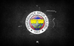 帶有球隊顏色和成立年份1907的Fenerbahçe Spor Kulübü標誌，位於深色紋理背景上。