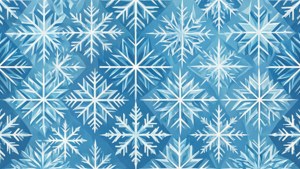 在藍色漸變背景上重複的白色雪花圖案