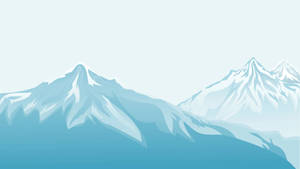 晴朗藍天下帶有柔和陰影的雪山山脈。