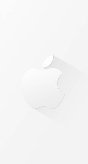 白色背景上帶有長陰影的Apple標誌 — 蘋果 壁紙