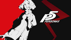 來自 Persona 5 遊戲的動漫角色，紅黑背景。