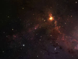 深空中閃爍著星星的鮮豔宇宙星雲