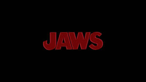 黑色背景上的紅色3D JAWS標題