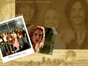 電影《Almost Famous》的海報拼貼畫，以棕褐色調呈現樂隊和演員。 — 美學哈利波特gif 壁紙