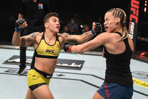兩名女性MMA拳手在UFC八角籠中互毆。