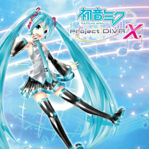 初音未來在未來主義音樂主題插圖中表演。 — 角落生物 壁紙