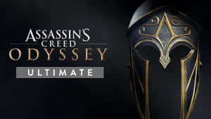 Assassin's Creed Odyssey Ultimate遊戲標誌，帶有詳細的斯巴達頭盔。