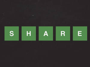深色背景上，綠色方塊中以白色字母拼寫的「SHARE」。