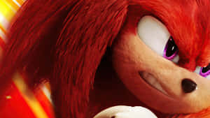 Knuckles the Echidna 嘅特寫，有強烈嘅紫色眼睛同火紅嘅刺。 — 卡通 壁紙
