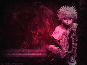 動漫角色在暗紅色燈光中手持鎖鏈，舉著 Hunter X Hunter 標題。