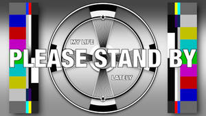 帶有「PLEASE STAND BY」和「MY LIFE LATELY」文字的電視測試圖案。