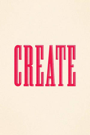 奶油色紋理背景上的紅色 CREATE 文字