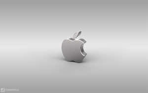 時尚銀色Apple標誌在漸變灰色背景上