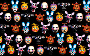 Freddy Fazbear 機械人頭部網格，表情各異。