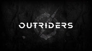 深色裂紋背景上的粗體白色「OUTRIDERS」文字。