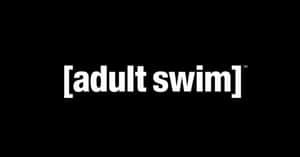 黑色背景上的白色文字 Adult Swim 標誌