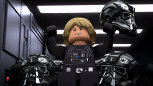 LEGO 路克·天行者被風暴兵包圍在太空船走廊。