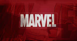 白色Marvel標誌在紅色漫畫風格背景上。