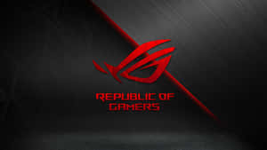 在深色紋理背景上的紅色 Republic of Gamers 標誌 — ROG Ally 壁紙