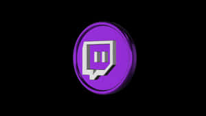 紫色和銀色的 Twitch 標誌，黑色背景