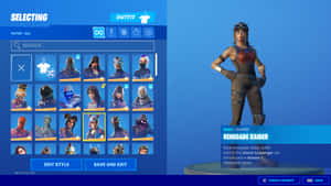 Fortnite 角色服裝選擇畫面，顯示 Renegade Raider 為稀有物品。 — 寒冷 壁紙