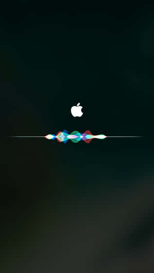 Apple標誌與彩色聲波在深色背景上
