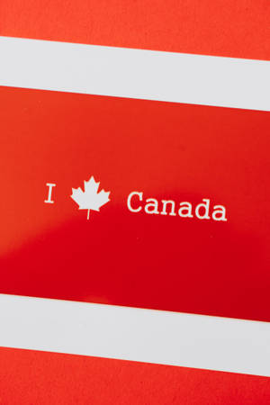紅白加拿大國旗設計，附有 I heart Canada 文字。 — 語錄 壁紙