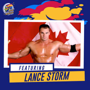 摔角手 Lance Storm 在宣傳圖像中手持加拿大國旗。 — 火影忍者海報 壁紙