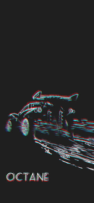 故障效果的怪獸卡車帶着霓虹軌跡，黑色背景上寫有 'OCTANE' 文字。