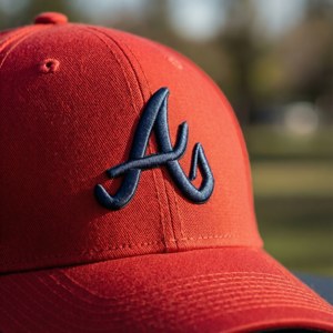 陽光下帶有海軍藍刺繡「A」標誌的紅色棒球帽。 — Huawei nova Flip S 壁紙